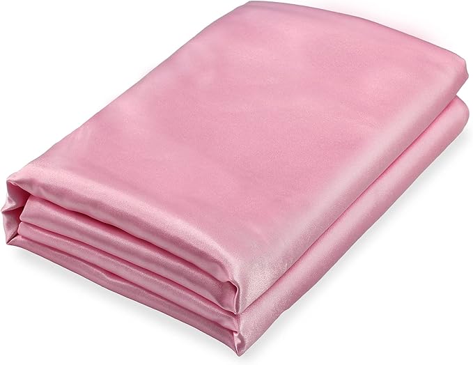 Homiest Pink Satin Flat Sheet King by Homiest