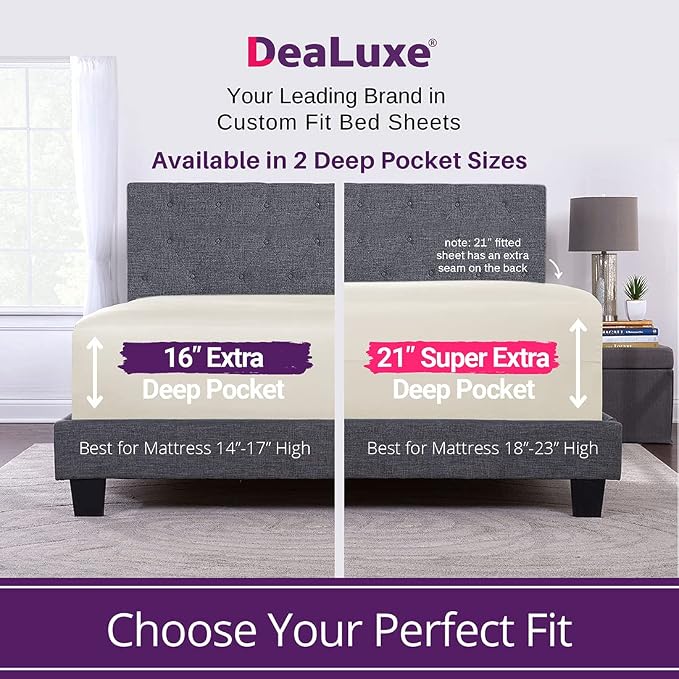 King Fitted Sheet Deep Pocket – Extra Deep Pocket Fitted Sheet King Size 17” - Image 2
