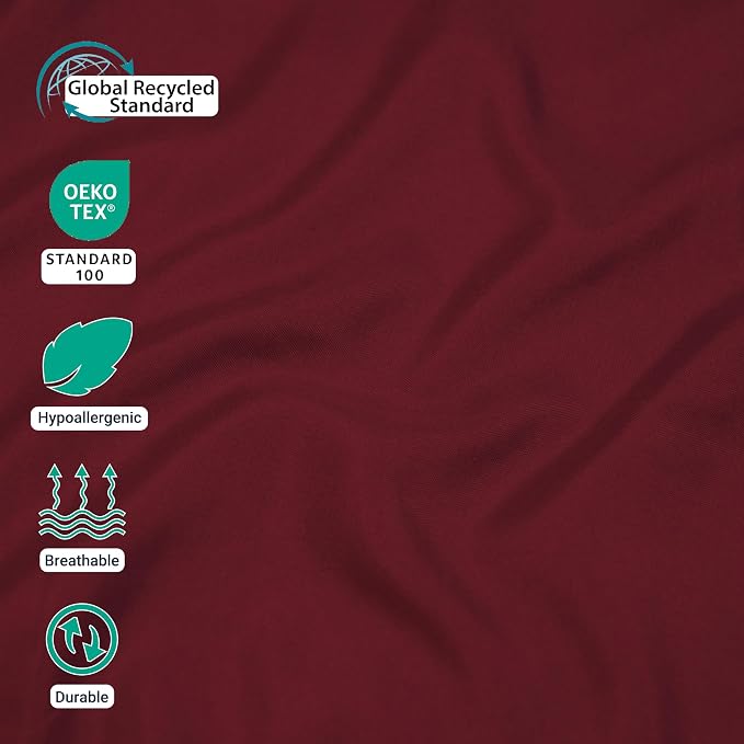 ZPECC Twin Flat Sheet Only 1 Pack, Durable Burgundy Top Bed Sheets - Image 2