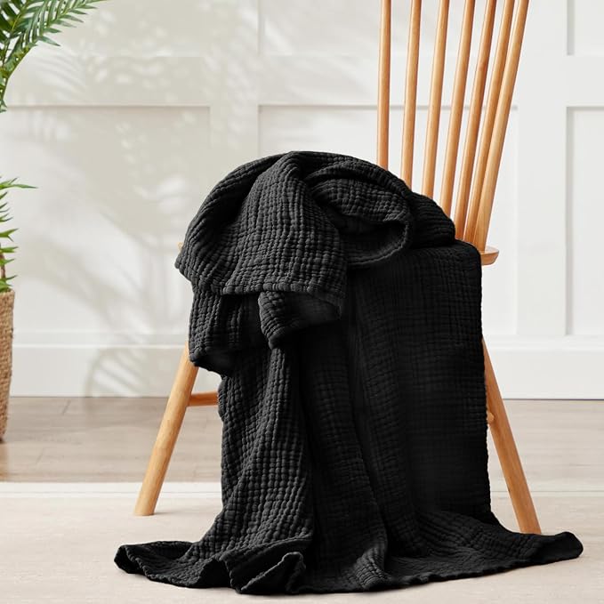 100% Cotton Muslin Blanket 50"x 60", 6 Layers Breathable and Lightweight Cotton - Image 3