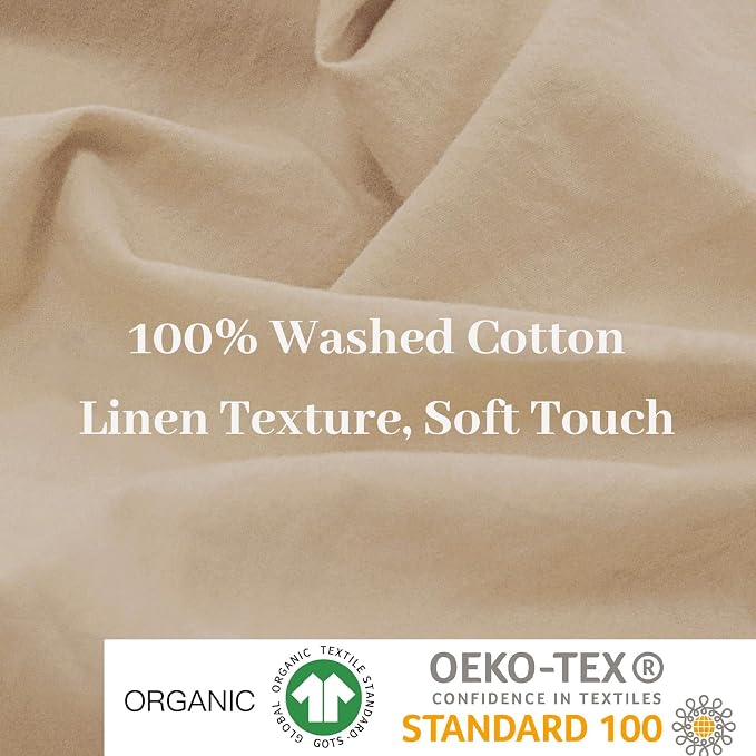 NEXHOME PRO Cotton Duvet Cover Oversized Queen 92"x98" Linen Look Textured - Image 9