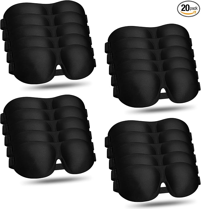 Bonuci 20 Pack Sleep Mask Blackout 3D Eye Mask by Bonuci