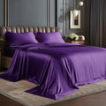 BEDELITE Satin Sheets Twin Size Bed Set, Luxury Soft Plum Purple Silky Sheets by BEDELITE