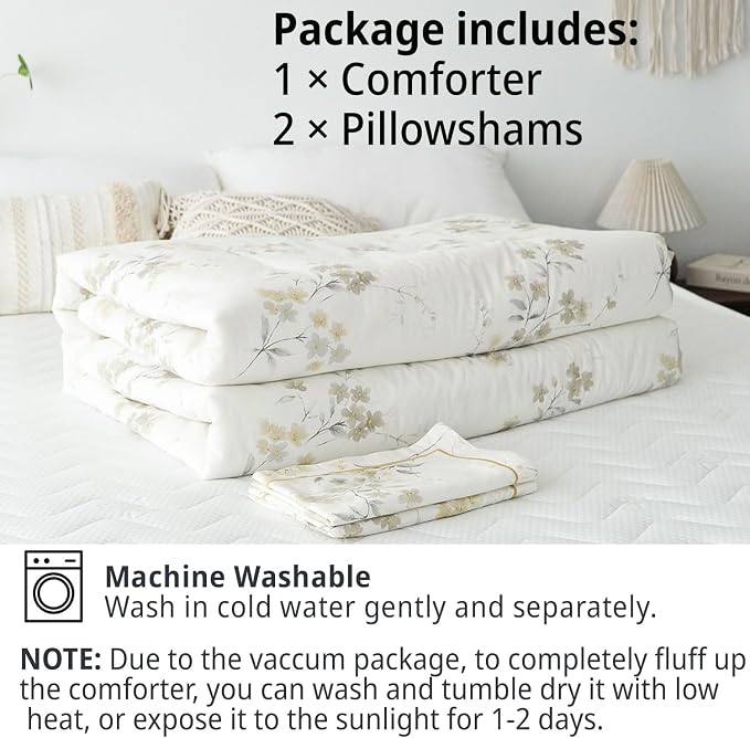 LEMIROE Floral Cotton Comforter Queen Size - Image 7