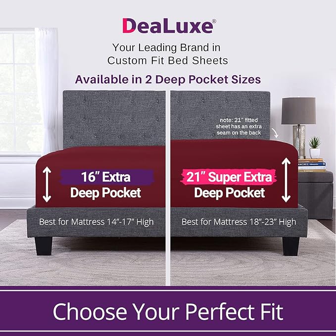 Deep Pocket Full Size Fitted Sheet 21' Full Size Deep Pocket Perfectly Fit - Image 2