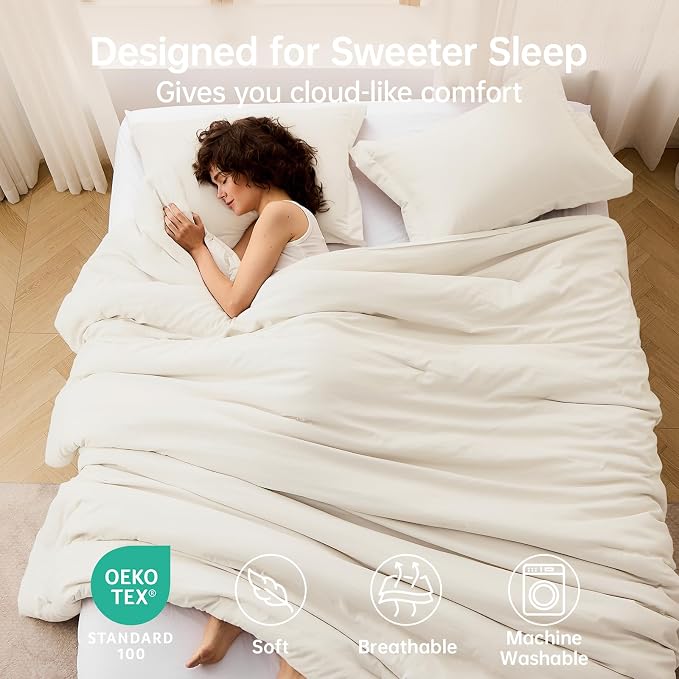 MUXHOMO King Size Comforter Set, All Season Ultra Soft Down Alternative Bedding - Image 2