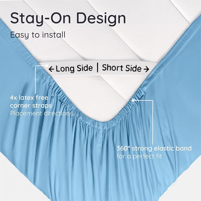 Bambaw 100% Viscose Derived from Bamboo Queen Fitted Sheet - Image 5