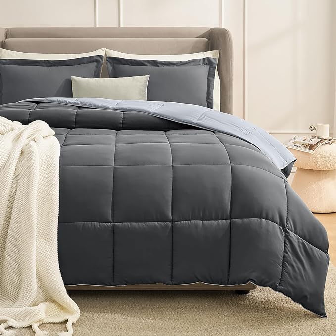 Homelike Moment King Size Comforter Set Grey, Comforters King Size Bed Sets by HomelikeMoment