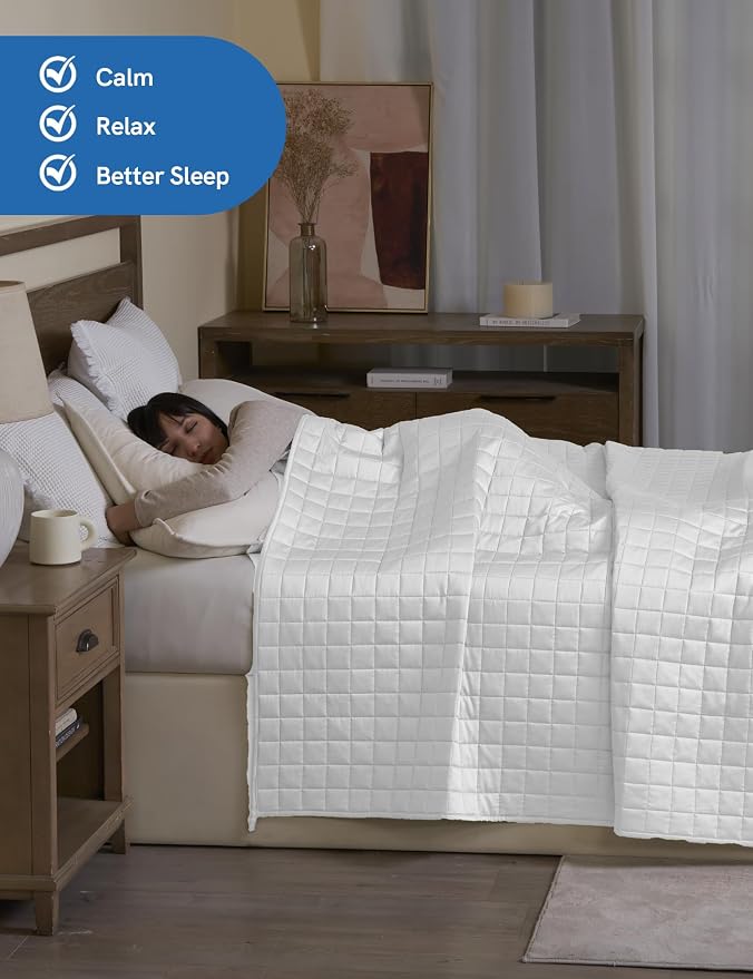 YnM Cooling Weighted Blanket for Adults, 20lbs Heavy Bed Throw for One Person - Image 3