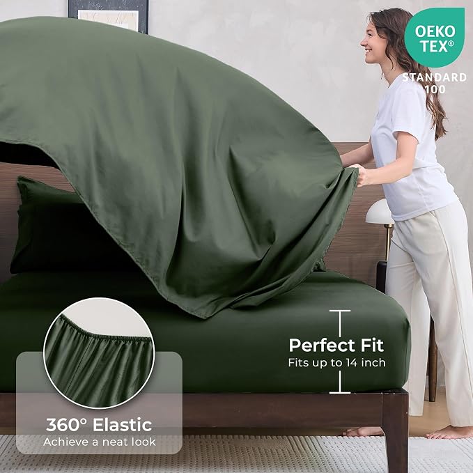 HEVUMYI Army Green Queen Comforter Set - Image 5