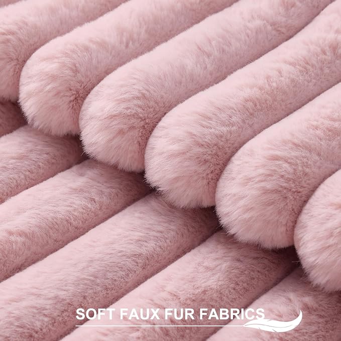 Pallene Faux Fur Plush Throw Pillow Covers 24x24 Set of 2, Luxury Soft Fluffy - Image 2
