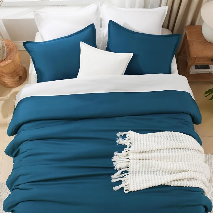 Litanika Teal Comforter Full Size, 3 Pieces Turquoise Lightweight Solid Bedding - Image 8