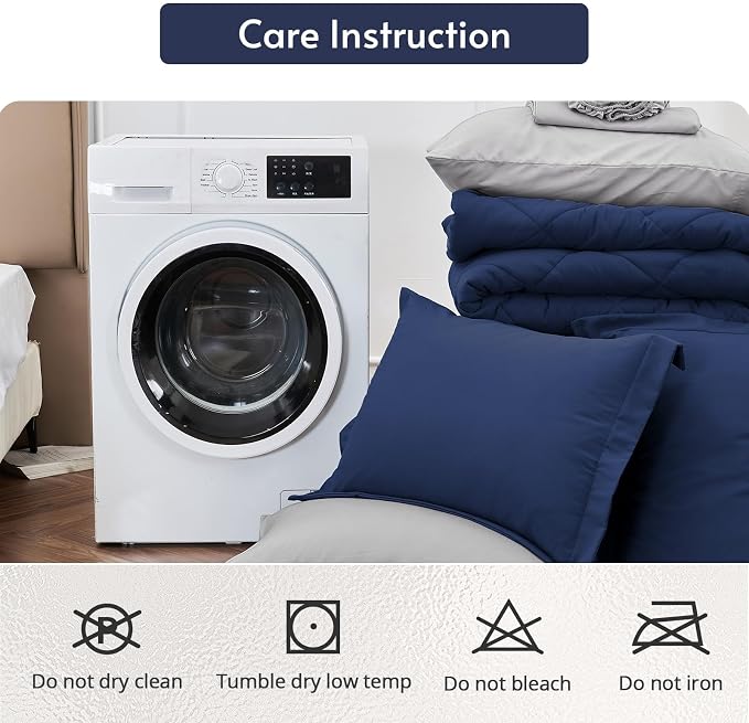 MUXHOMO 7 Pieces Full Comforter Set, Reversible Bed in a Bag Full Size - Image 9