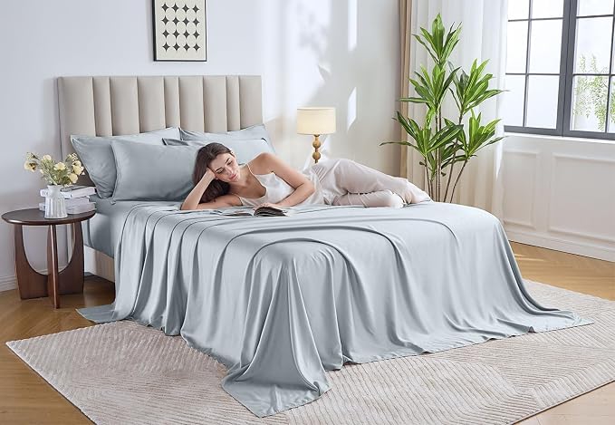 Pure Bamboo Full Sheets, Genuine 100% Organic Viscose Derived from Bamboo Bed - Image 2