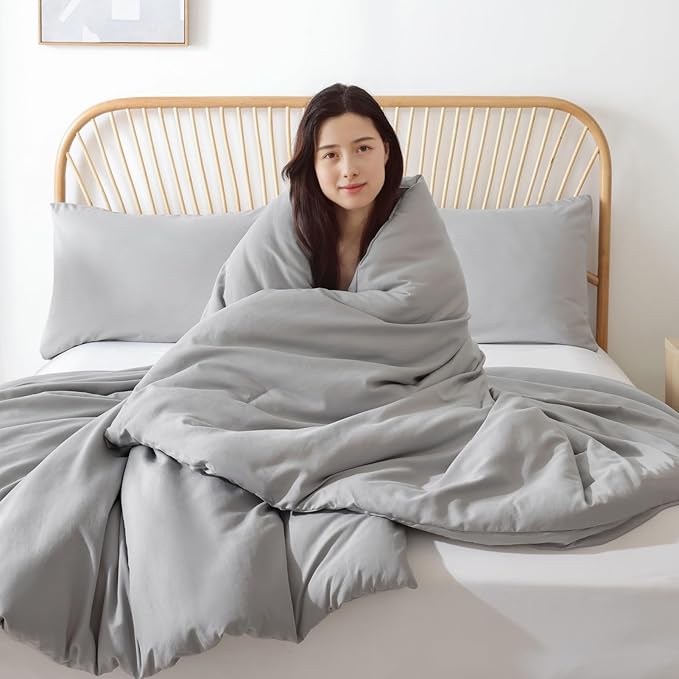 ROSGONIA King Size Comforter Set Grey - Image 2