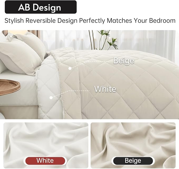 MUXHOMO 5 Pieces Twin Comforter Set, Reversible Bed in a Bag Twin Size - Image 3