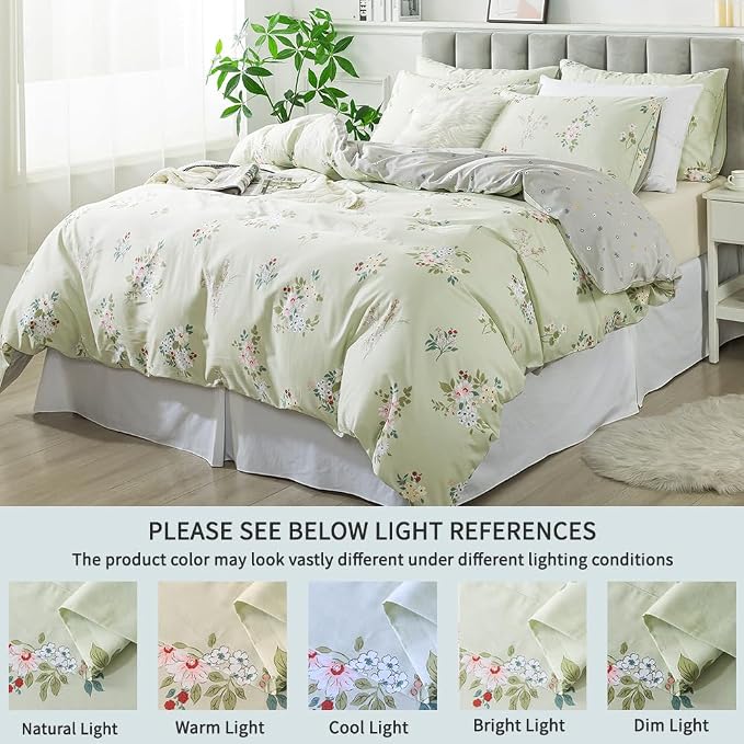 FADFAY Full Duvet Cover Set Floral Comforter Cover 100% Cotton Girls Vintage - Image 5