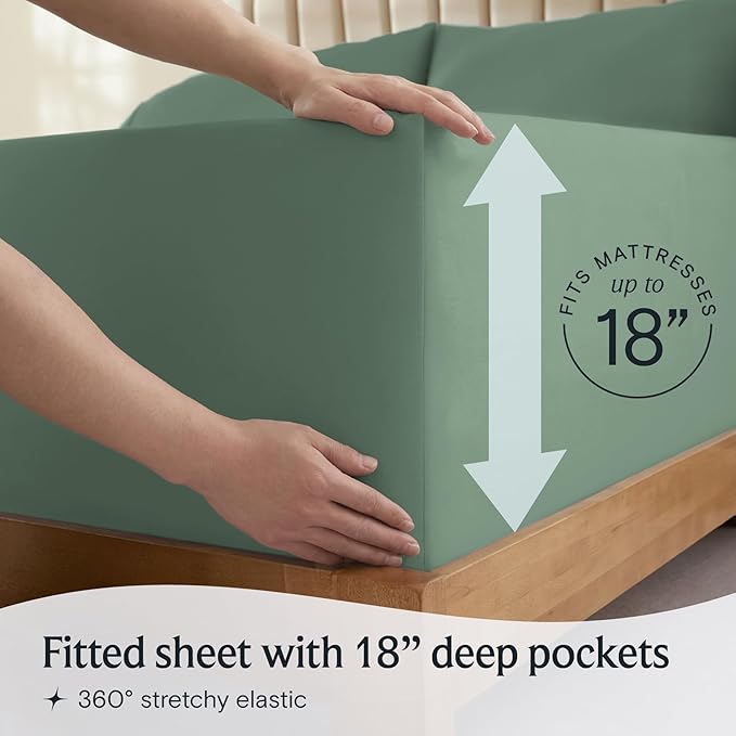 LuxClub 5 PC Split King Sheet Set, Breathable Luxury Bed Sheets, Deep Pockets - Image 5