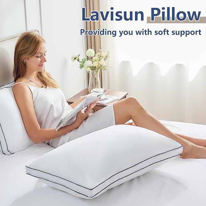 CozyLux Pillows King Size Set of 2, Soft and Supportive 3D Down Alternative Bed - Image 8