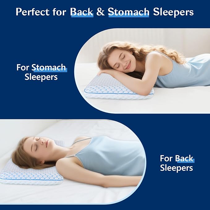 Stomach Sleeping Pillow for Stomach Sleeper, Flat Pillows for Sleeping Thin - Image 7
