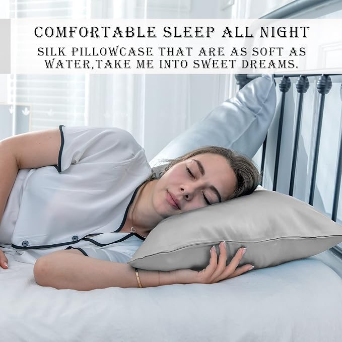 Silk Pillow Cases 2 Pack, Soft Breathable and Sliky Queen Size Pillow Cases Set - Image 6