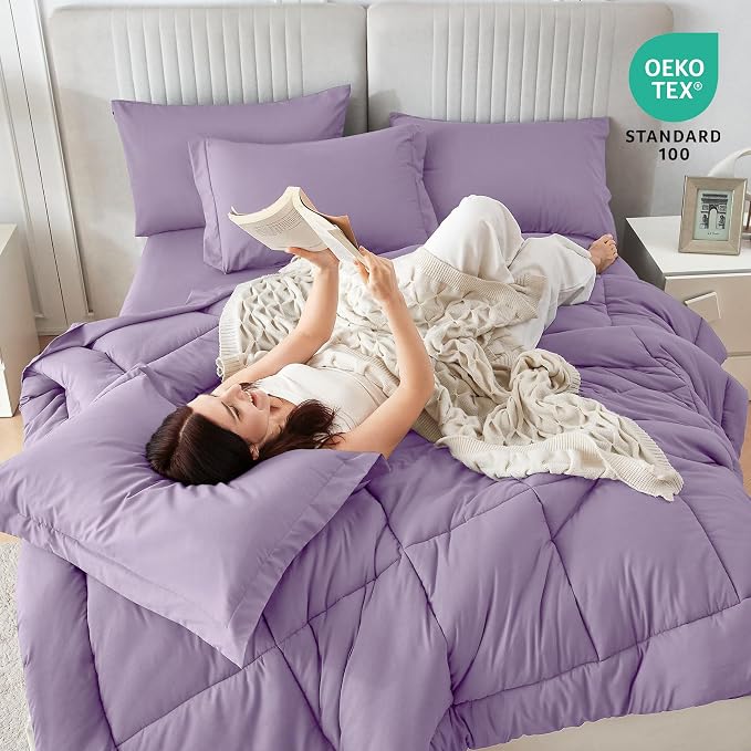 Sasttie Twin Comforter Set, 5 Pieces Bed in a Bag Twin, Complete Bedding Set - Image 5