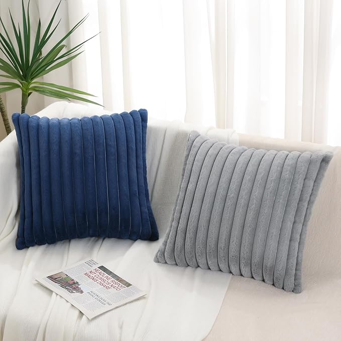 Pallene Faux Fur Plush Throw Pillow Covers 20x20 Set of 2, Luxury Soft Fluffy - Image 6