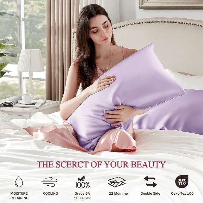 100% Silk Pillow Cases Standard Size Mulberry Silk Pillowcase - Image 6
