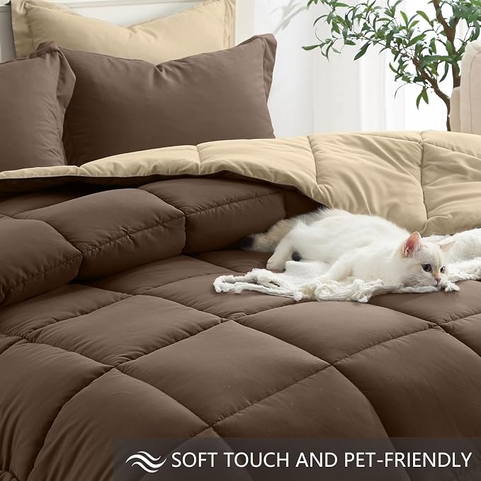 Homelike Moment Twin Comforter Set Brown, Comforter Twin Size Bed Set, - Image 4