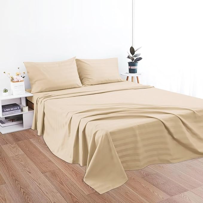 2-Pack Cotton Queen Flat Sheet Only, 600 Thread Count 100% Egyptian Cotton Top - Image 7