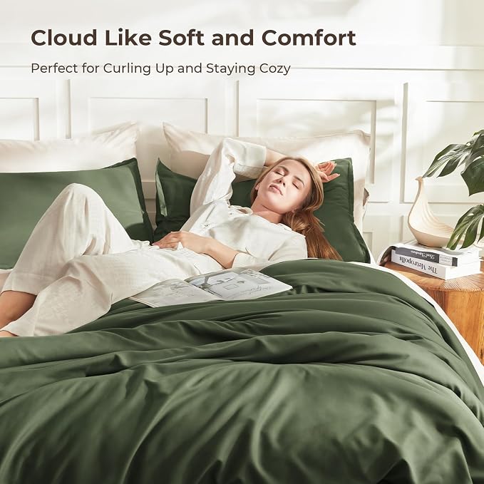 Litanika Dark Olive Green California King Comforter Set - Image 2