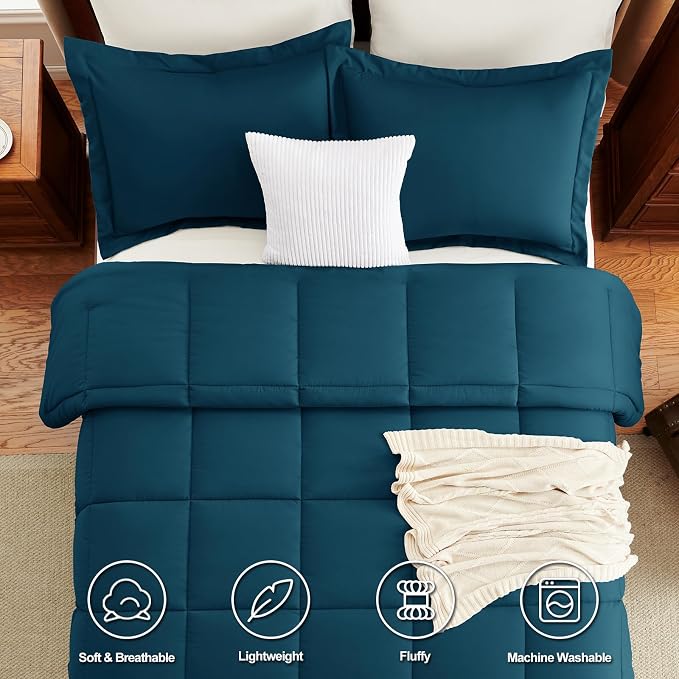 CozyLux Queen Comforter Set Lyons Blue - Image 4