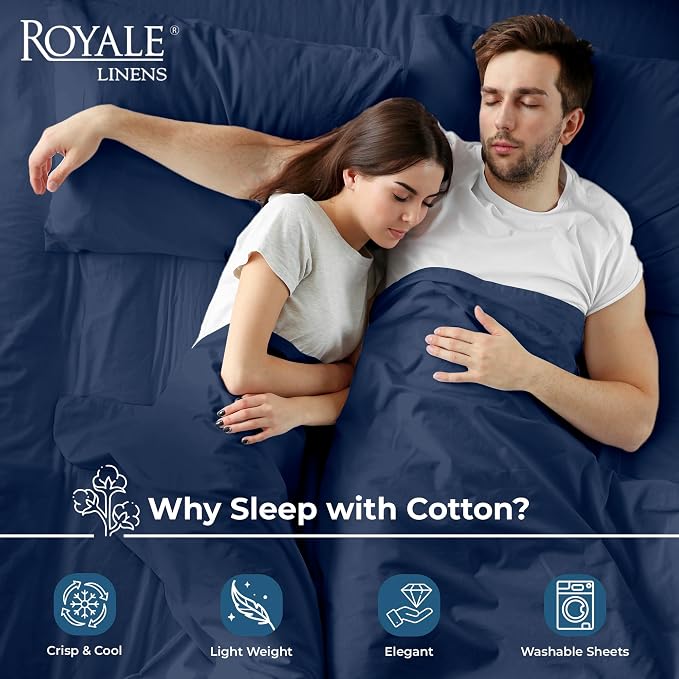 Royale Linens 100% Organic Cotton Twin XL Flat Sheet Only - Image 3