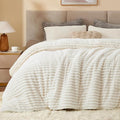 BEDELITE Fleece Full Comforter Set -Super Soft & Warm Fluffy Cream White Bedding by BEDELITE