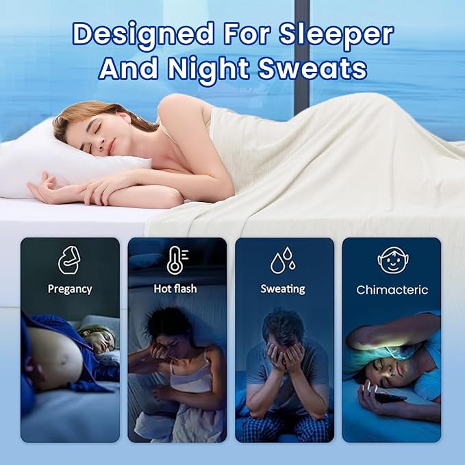 Topcee Cooling Blanket for Night Sweats Absorbs Heat to Keep Adults Cool on - Image 4