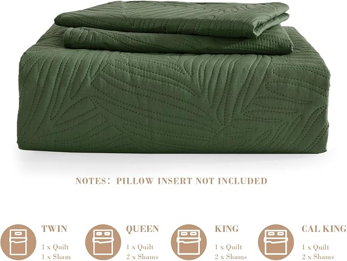 Exclusivo Mezcla Twin Quilt Bedding Set, Lightweight Olive Green Quilts Twin - Image 6