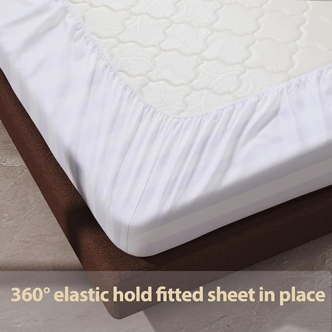 100% Egyptian Cotton Fitted Sheet Twin Size, 600 Thread Count, Single Fitted - Image 6