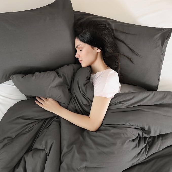 ROSGONIA Charcoal Grey Twin/Twin XL Comforter Set - Image 2