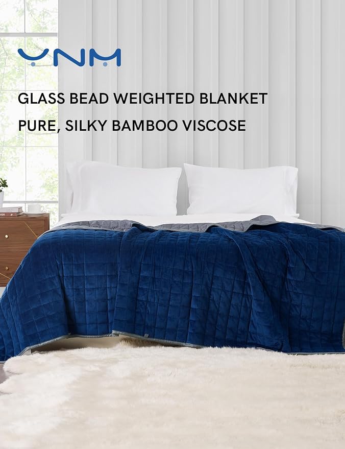 YnM Weighted Blanket, Cooling Rayon & Cozy Velvet, Smallest Compartments - Image 2