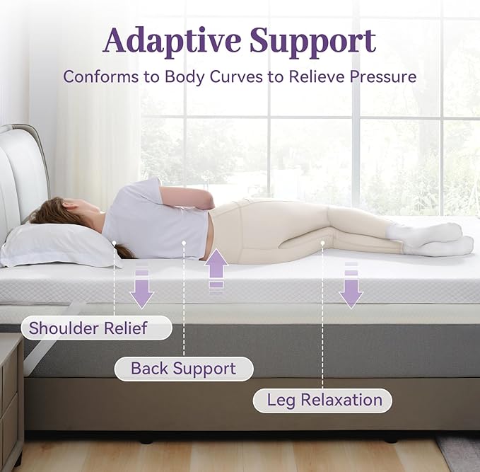 SINWEEK 2 Inch Gel Memory Foam Mattress Topper Twin Size, Ventilated High - Image 3