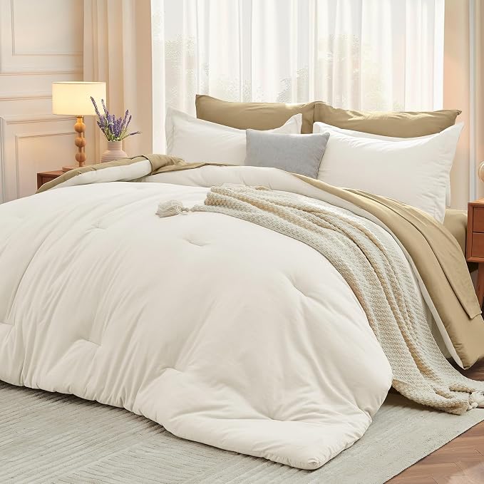 MUXHOMO 7 Pieces King Comforter Set, Soft Bed in a Bag King Size, All Season by MUXHOMO