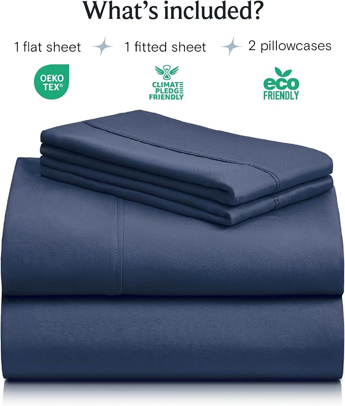 LuxClub 4 PC King Sheet Set, Deep Pockets Wrinkle Free Cooling Bed Sheets Hotel - Image 2
