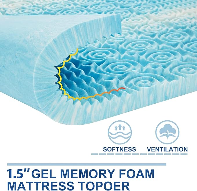 SINWEEK 1.5 Inch Memory Foam Mattress Topper Twin XL, Twin Extra Long Mattress - Image 2