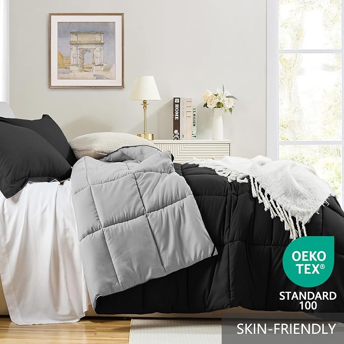 Homelike Moment King Size Comforter Set Black, Comforter King Size Bed Set - Image 3