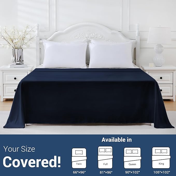 Bulk King Flat Sheets Only, 6 Pack Quick Sort Top Bed Sheet, Color-Coded Label - Image 5