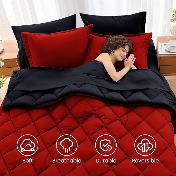 MUXHOMO 5 Pieces Twin XL Comforter Set, Reversible Bed in a Bag Twin XL Size - Image 6