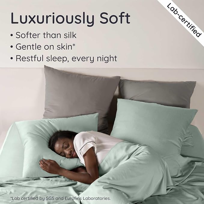 Bambaw King Sheets Set 4pcs – 100% Viscose Derived from Bamboo Sheets King Size - Image 4