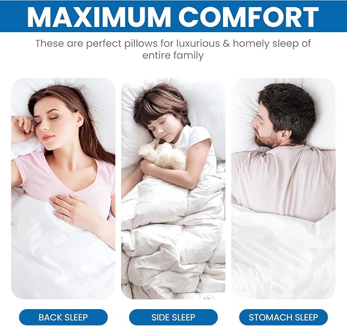 Utopia Bedding Bed Pillows for Sleeping, Queen Size Set of 4, Hotel Pillow - Image 6