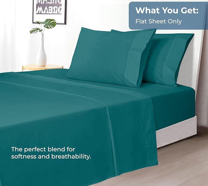 Royale Linens 100% Organic Cotton Twin XL Flat Sheet Only - Image 5