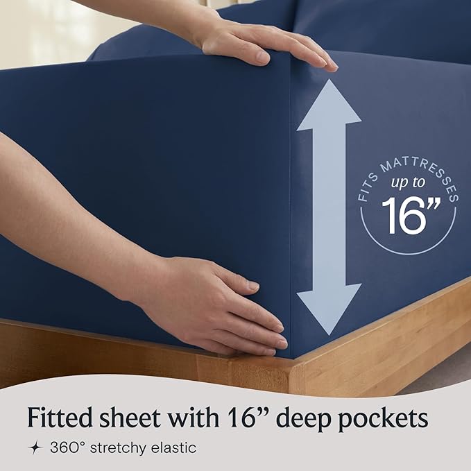 LuxClub 4 PC Queen Sheet Set, Breathable Luxury Bed Sheets, Deep Pockets 18" - Image 6